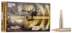 Box of Federal Premium .308 Winchester 165 grain Barnes TSX ammunition