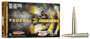 Box of Federal Premium 30-06 Springfield 165 grain Barnes TSX hunting ammunition