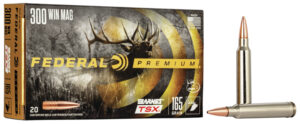 Federal Premium 300 Winchester Magnum 165 grain Barnes TSX ammunition box and rounds