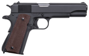 Auto-Ordnance 1911A1 GI Spec 9mm 5 inch matte black pistol brown checkered grips