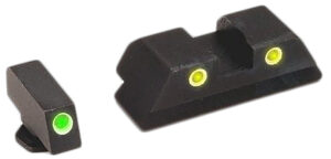 AmeriGlo GL121 Classic tritium front (green) and rear (yellow) 3-dot sights for Glock