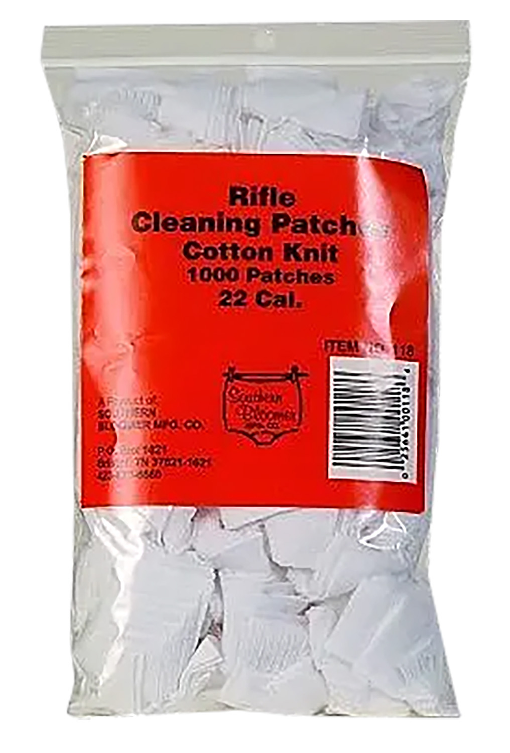 Southern Bloomer 118 .22 Cal cotton cleaning patches 1000-count bulk bag