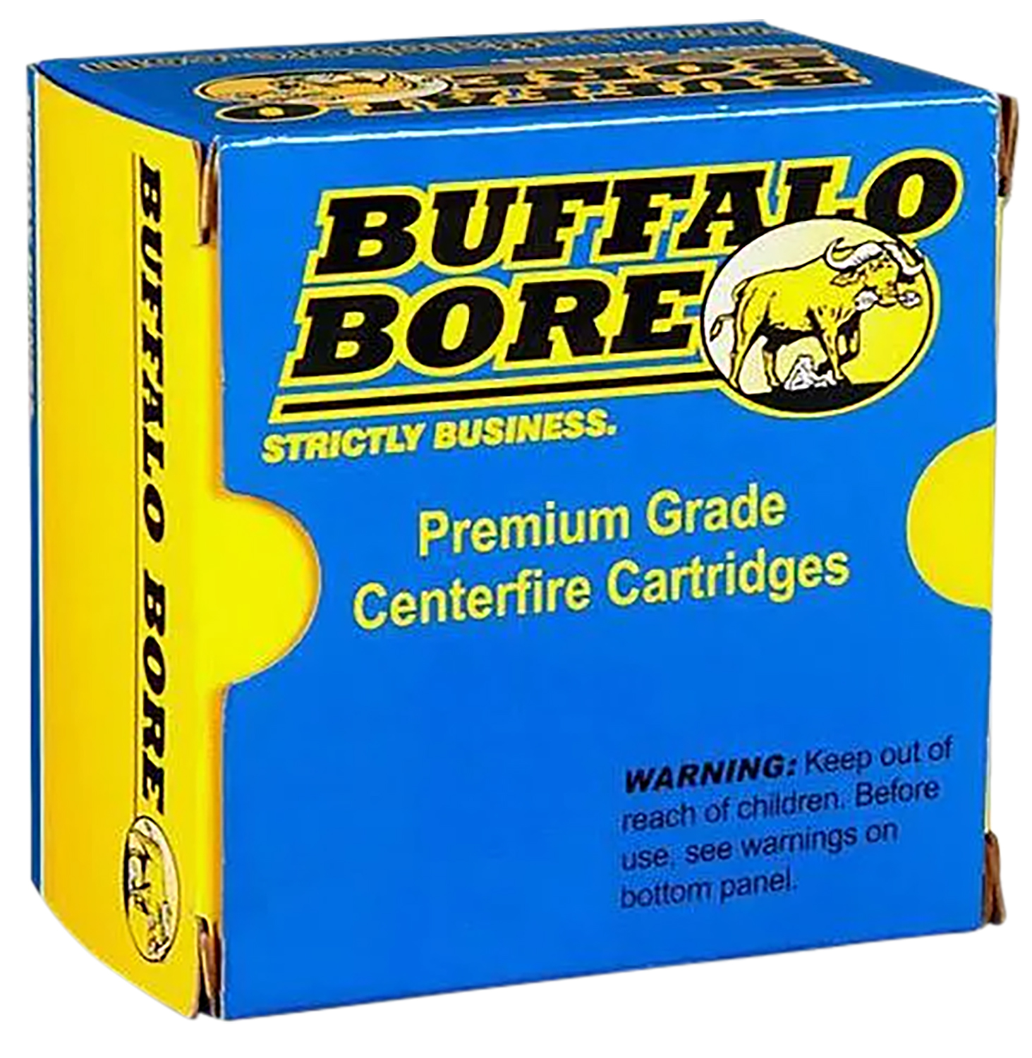 Buffalo Bore .480 Ruger 370 gr lead flat‑nose ammunition box, 20 rounds