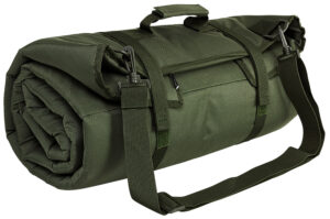 NcSTAR VISIM green roll-up shooting mat 69 x 35 inches rolled and unrolled