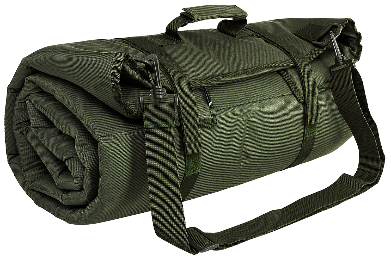 NcSTAR VISIM green roll-up shooting mat 69 x 35 inches rolled and unrolled