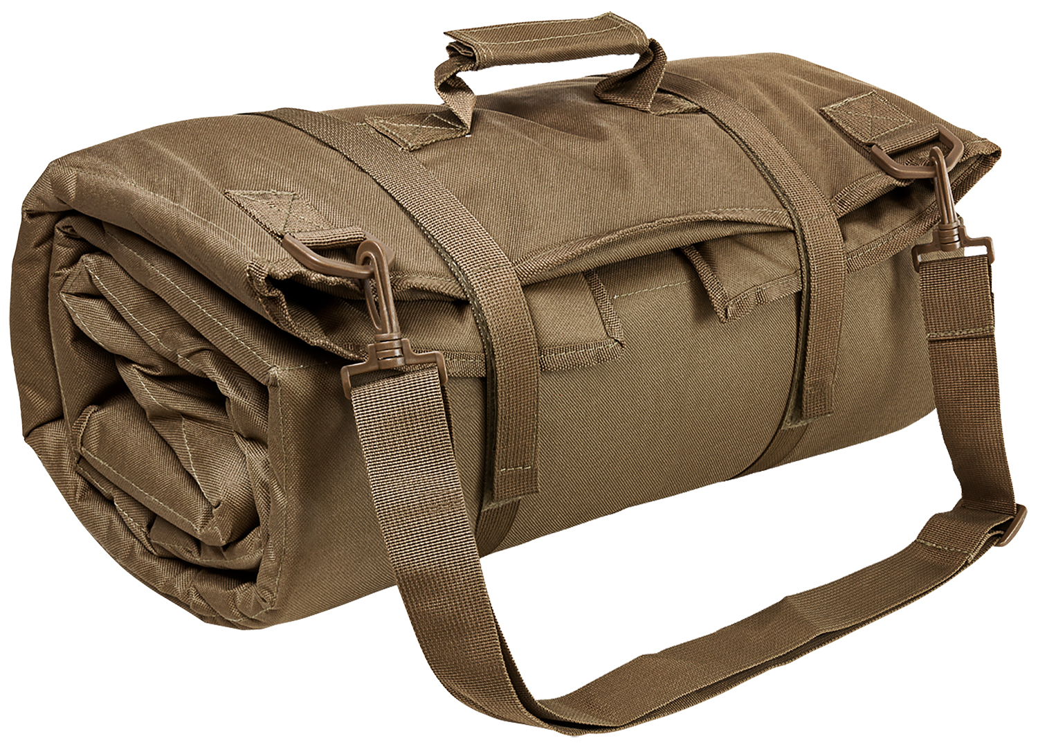 NCStar VISM tan roll-up shooting mat 69x35 PVC with shoulder strap