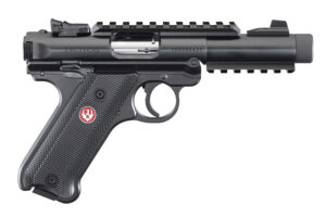 Ruger 40150 Mark IV Tactical 22 LR Caliber with 4.40" Threaded/Picatinny Rail Barrel, 10+1 Capacity, Overall Blued Metal Finish, Checkered Black Polymer Grip & Fixed Sights