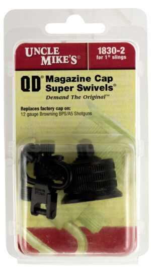 Uncle Mike's 18302 mag cap swivel set for Browning BPS/A5 12 gauge, blued steel, 1-inch loop