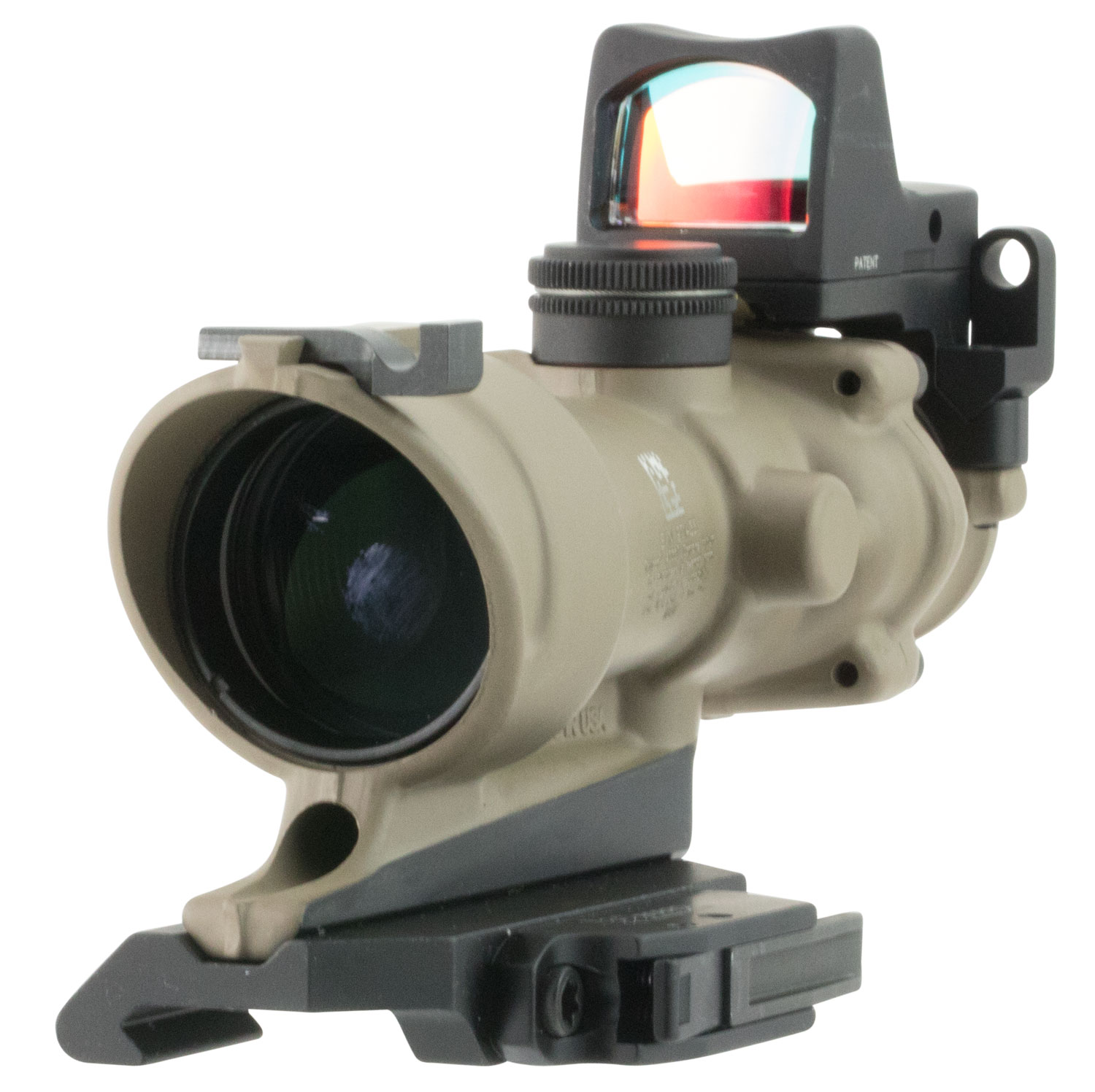 Trijicon ACOG ECOS 4x32mm Flat Dark Earth illuminated amber crosshair with RMR Type 2