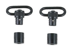 Uncle Mike's QD push-button sling swivels 1 inch blued steel 2-pack with flush bases