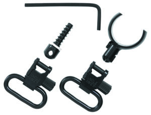 Uncle Mike's QD magnum split barrel band swivel set for 12 gauge, .775-.825 inch, 1 inch loop, blued finish