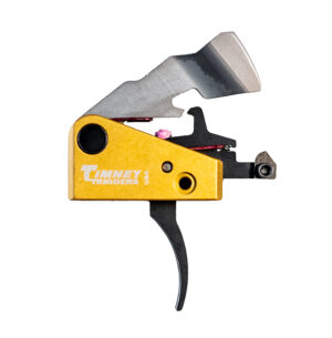 Timney Featherweight trigger for FN SCAR 17 in black and gold finish