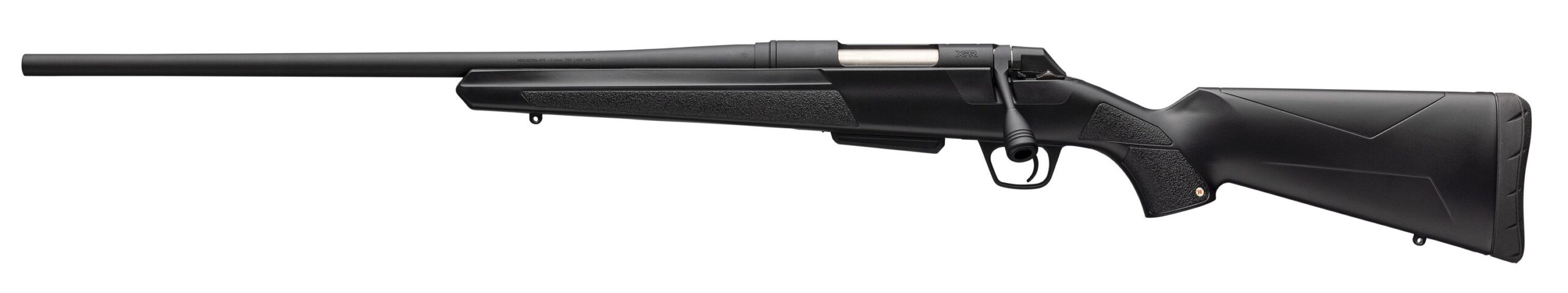 Winchester XPR left-hand 6.5 PRC rifle with 24 inch matte blued barrel and black synthetic stock