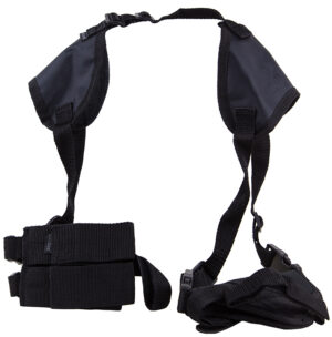 Bulldog Deluxe ambidextrous shoulder holster for compact autos with 2.5-3.75 inch barrels, black nylon