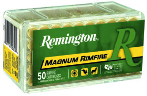 Remington 22 WMR 40 gr ammunition, 50-round box, brass-cased