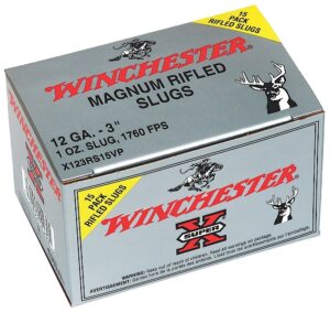 Winchester Super-X 12ga 3-inch 1oz rifled hollow point slug 15-count box