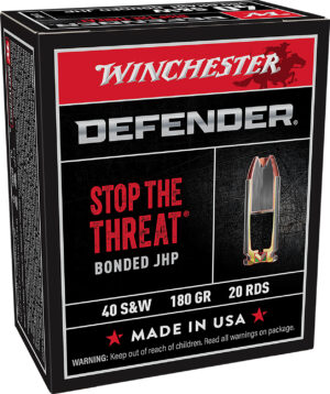 Winchester Defender .40 S&W 180 gr PDX1 bonded jacketed hollow point 20rd box