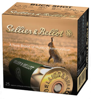Sellier & Bellot SB12BSF 12ga 2-3/4in 1 Buckshot 25 rounds box