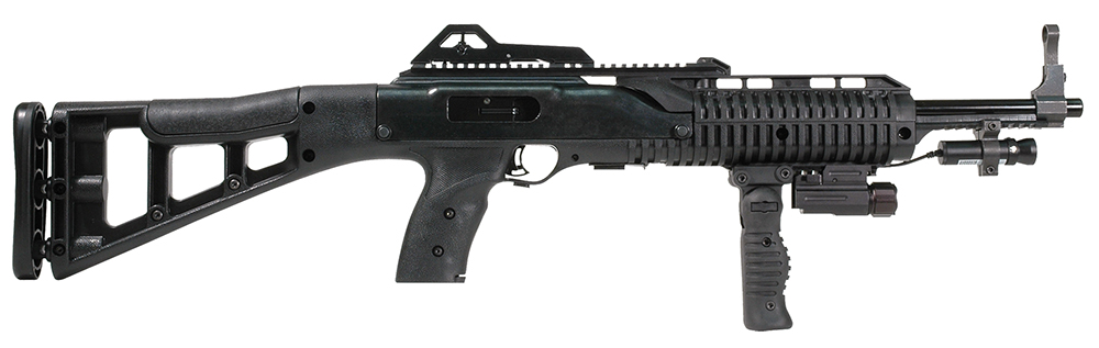 Hi Point 995TS 9mm carbine, 16.5" barrel, black synthetic stock, forward grip, flashlight and laser