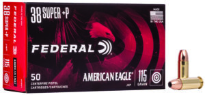 Federal American Eagle .38 Super +P 115 gr JHP 50rd box product image