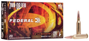 Federal Fusion 7mm-08 Rem 120 gr Fusion Soft Point ammunition box (20 rounds)