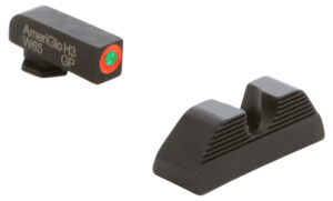 AmeriGlo GL351 Protector green tritium front sight with orange outline and black serrated rear for Glock 42/43/43X/48