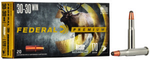 Box of Federal Premium 30-30 Winchester 170 grain Nosler Partition ammunition