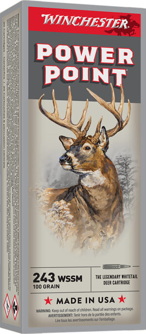 Winchester Power-Point 243 WSSM 100 gr box of 20 rounds