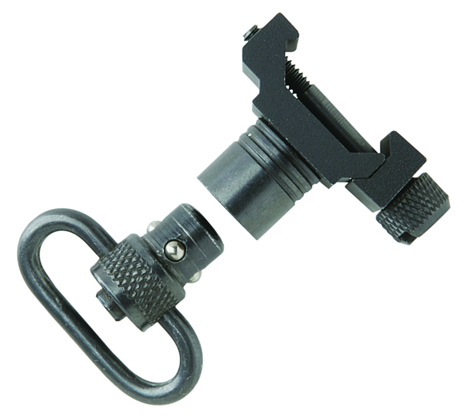 Uncle Mikes 21101 QD Picatinny/Weaver swivel attachment with 1-inch steel loop in black