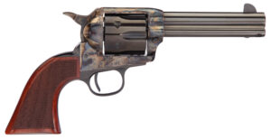 Taylors and Company Runnin Iron .357 Magnum revolver with blued barrel, color case hardened frame, and checkered walnut grip
