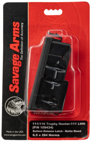 Savage 6.5x284 Norma 4-round detachable magazine box assembly matte blued steel