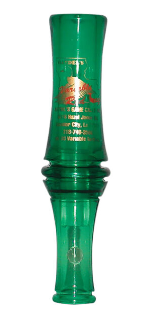Haydels VR00 Redleg Mallard variable tone double reed open call in green plastic
