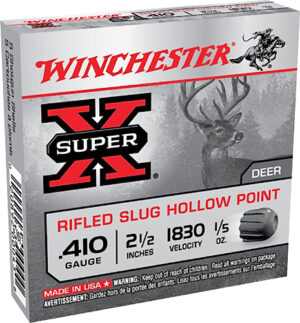 Winchester Super-X .410 2.5in rifled hollow-point slug ammo 15-count box