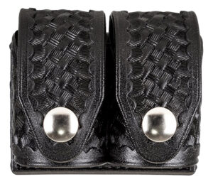 HKS 203MBB double speedloader pouch Hytrel basketweave black fits 22 LR 38 Spl 357 Mag