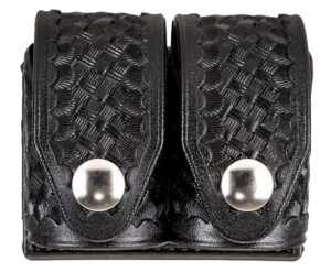 HKS 203BLBN double speedloader pouch basketweave black Hytrel