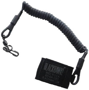 Blackhawk 90TPL2BK tactical pistol lanyard coiled wire in black