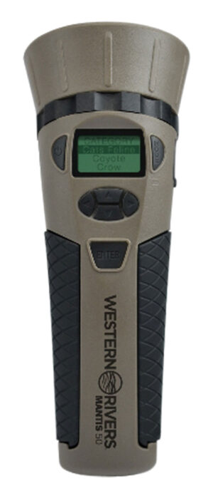 Western Rivers Mantis 50 handheld electronic game call in OD green with LCD screen and rubberized grip