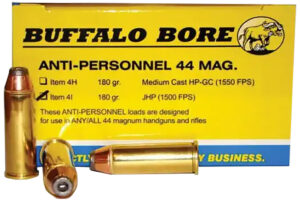 Buffalo Bore 4I20 Anti-Personnel .44 Magnum 180gr JHP ammunition box