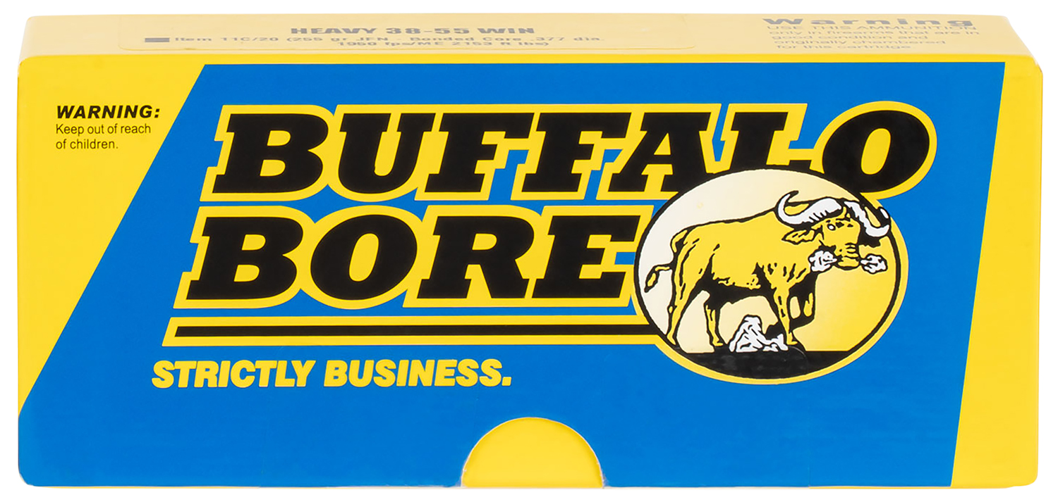 Box of Buffalo Bore 38-55 Winchester 255gr semi-jacketed flat point hunting ammunition