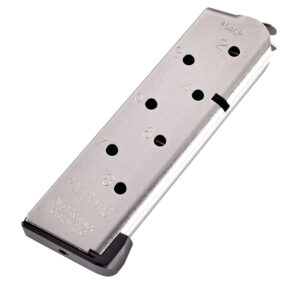 Chip Mccormick Power Mag 16132C 8rd .45 ACP magazine for 1911 Officer, black stainless finish