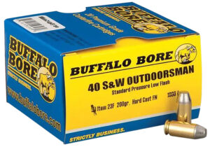 Buffalo Bore Outdoorsman 40 S&W 200gr hard cast flat nose ammunition box