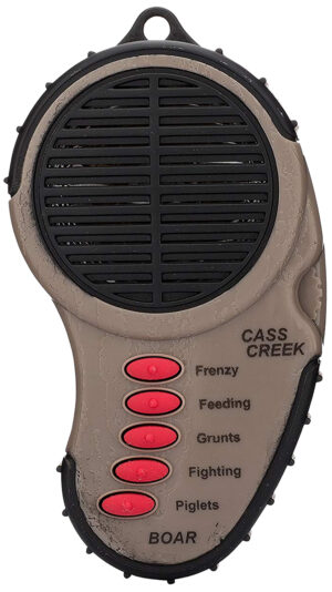 Cass Creek CC034 Ergo Electronic  Boar Call, 5 Authentic Sounds, Brown Plastic, Includes Belt Clip & External Speaker Input Jack