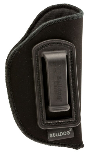 Bulldog Deluxe IWB holster, black suede-like nylon, polymer clip, right-hand (fits Ruger LCP)