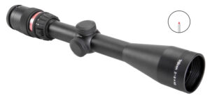 Trijicon AccuPoint 3-9x40 scope with illuminated red triangle post reticle on 1-inch tube