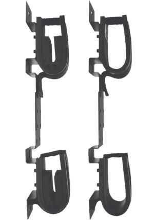 Rugged Gear 10065 black steel screw mount double hook gun rack holding two rifles