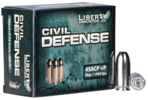 Liberty Civil Defense .45 ACP 78 gr lead-free fragmenting hollow point ammunition 20 round box