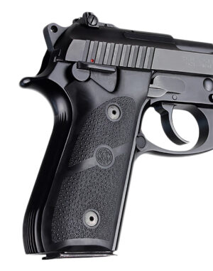 Hogue black rubber grip panels for Taurus PT-92 and PT-99 with cobblestone texture