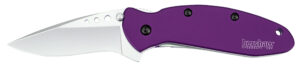 Kershaw Scallion 1620PUR folding knife with 2.40-inch 420HC drop point blade and purple anodized aluminum handle