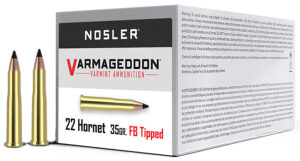 Nosler Varmageddon .22 Hornet 35gr FBT ammunition box
