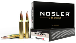 Nosler Match Grade .338 Lapua Magnum 300gr ammunition 20rd box
